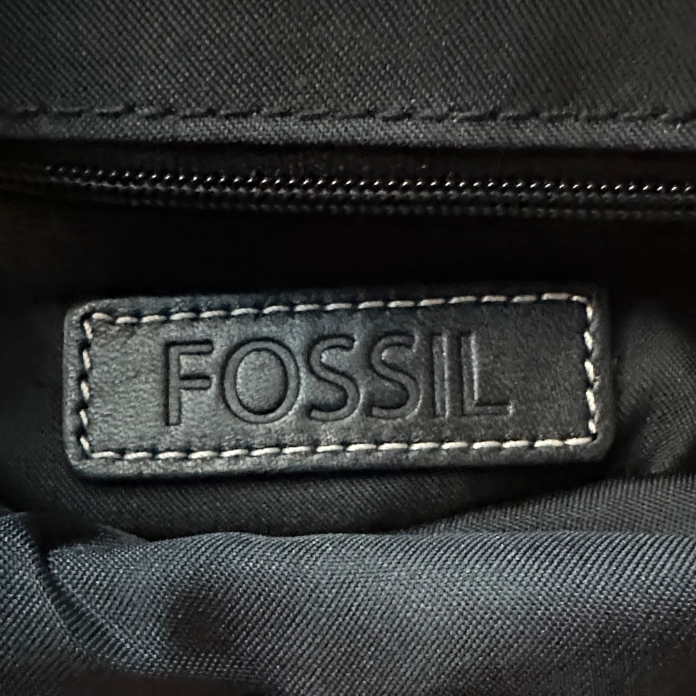 Vintage Fossil Black Chain Kiss Lock Coin Purse Clutch - Picture 2 of 4